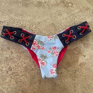 Beach Bunny Floral and Navy Bikini Bottom